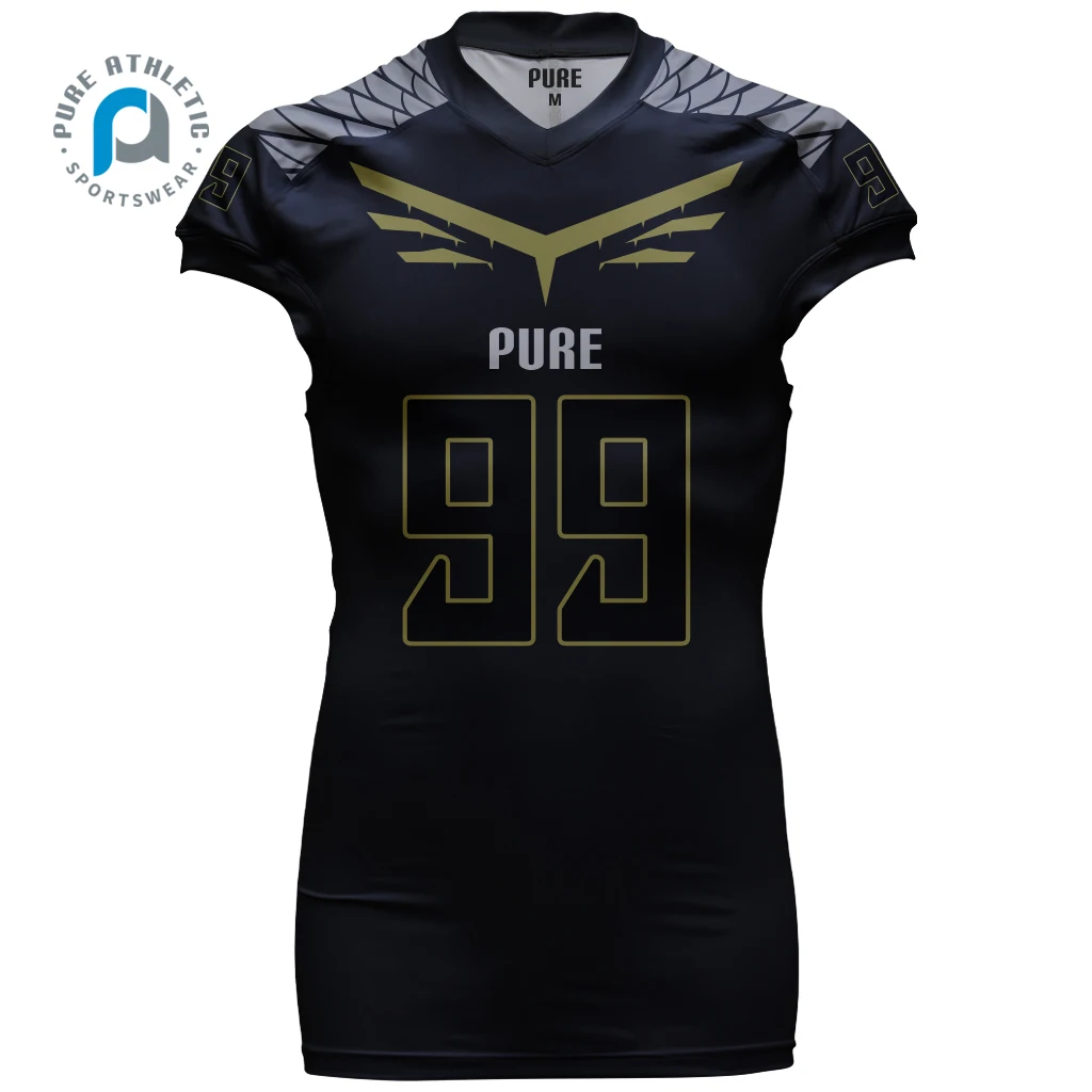 Sublimated Custom made male Female American football clothes uniform men Kids Youth American football league jersey shorts kit
