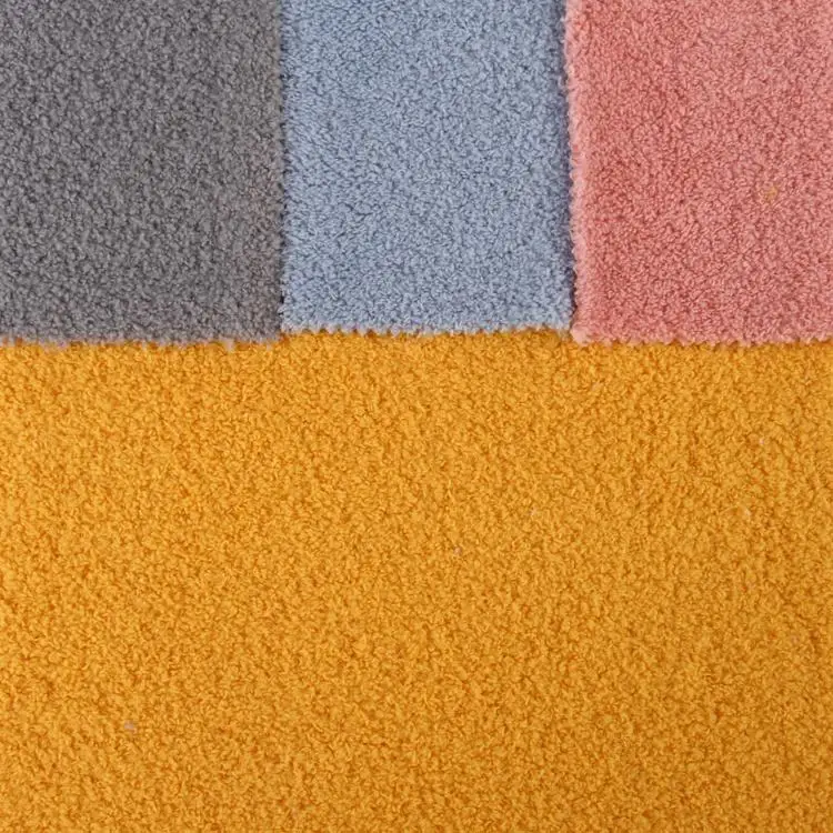 China supplier 210gsm polyester teddy plush super soft fleece curly fur fabric for coat