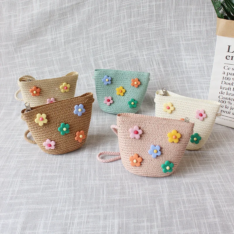 Girl Purse,Hot Sale Mini Crossbody Bag Hand Made Straw Toddler Little Girl Fashion Purse