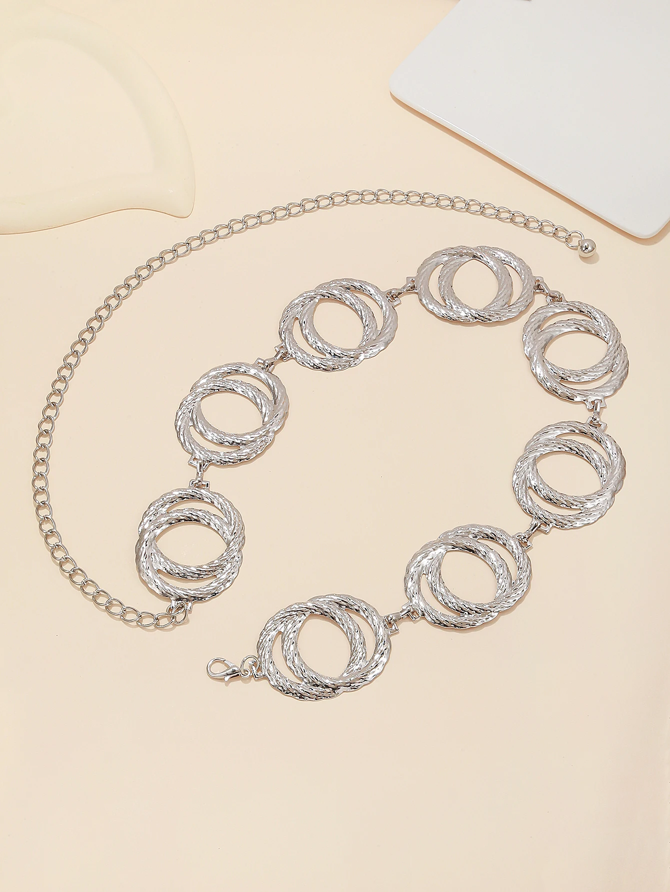 2024 Metal Circle Chain Ladies Dress Belt Gold Color Belt For Women Fashion Long Tassel Female Waist Chain Belt