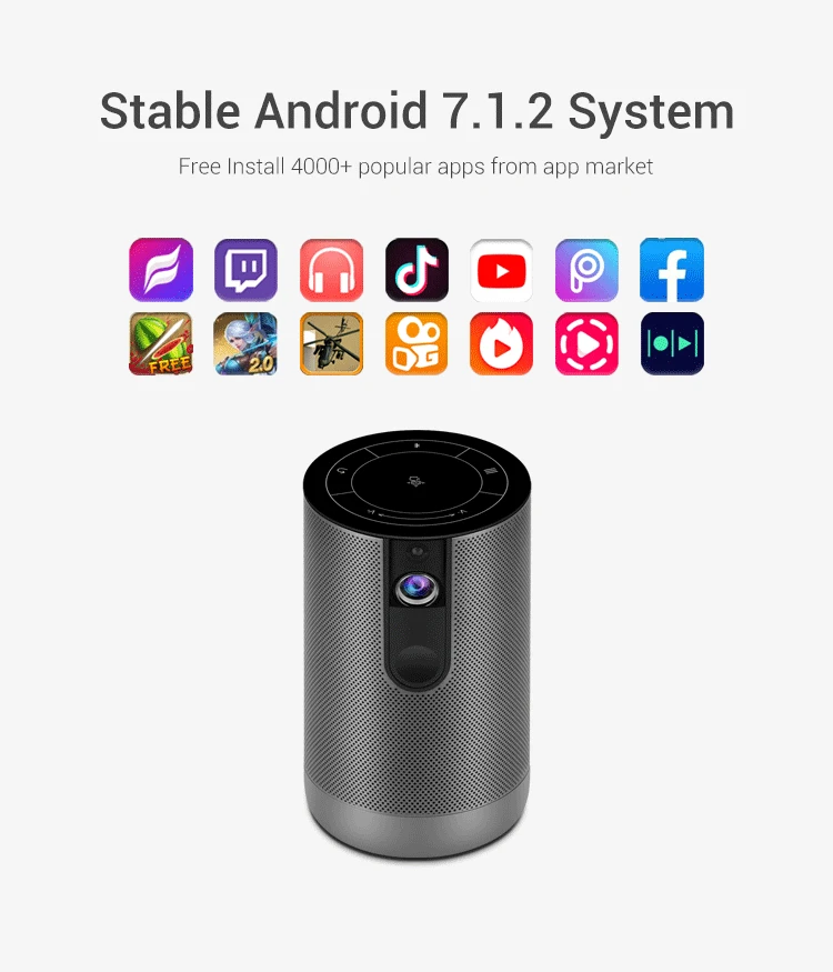 best seller full hd rechargeable camping dlp portable 1080p 3D auto focus home cinema Android Proyector