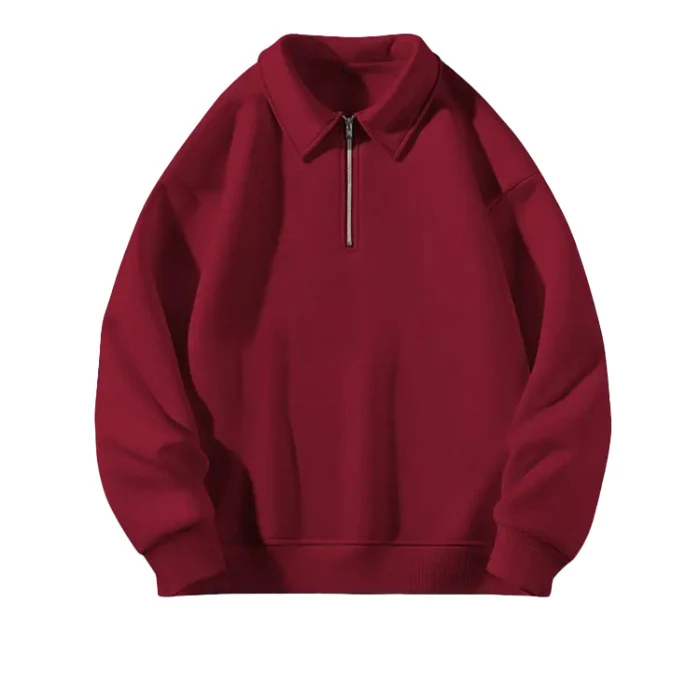 Wholesale High Quality Custom Long Sleeves Cotton 1/4 Zip up Sweatshirt for Men Casual Pullover Cotton Hoodie