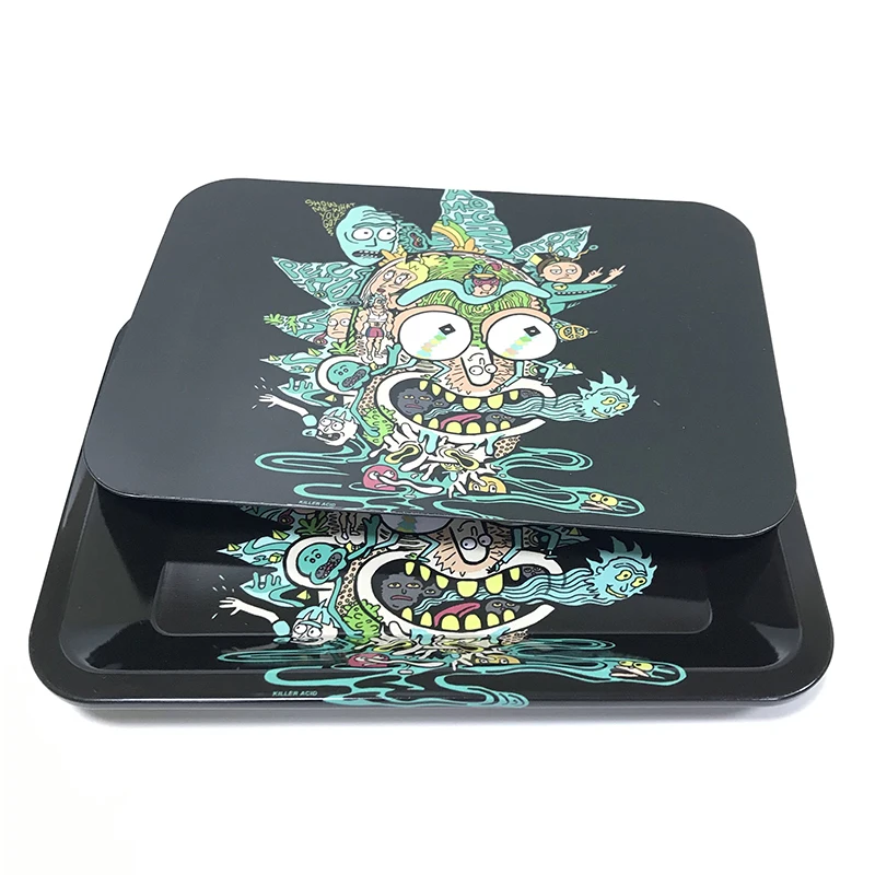 2020 New design raw/backwoods smoking accessories tray metal rolling tray with magnetic lid