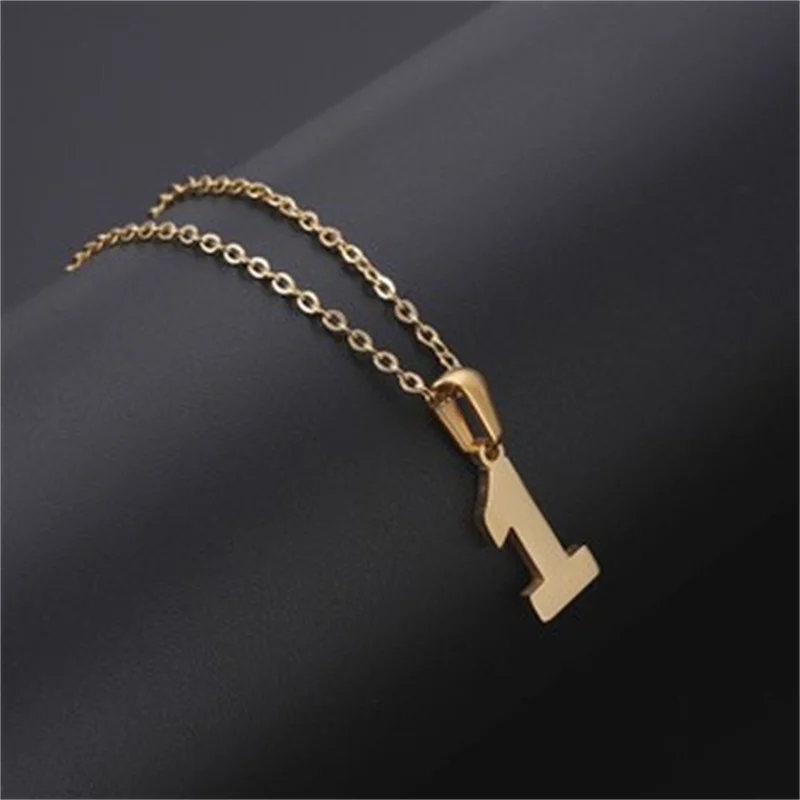 Simple Fashion Arabic Digital Jewelry Necklace Stainless Steel Gold Plated 0 to 9 Anti Stain necklace for couples gift