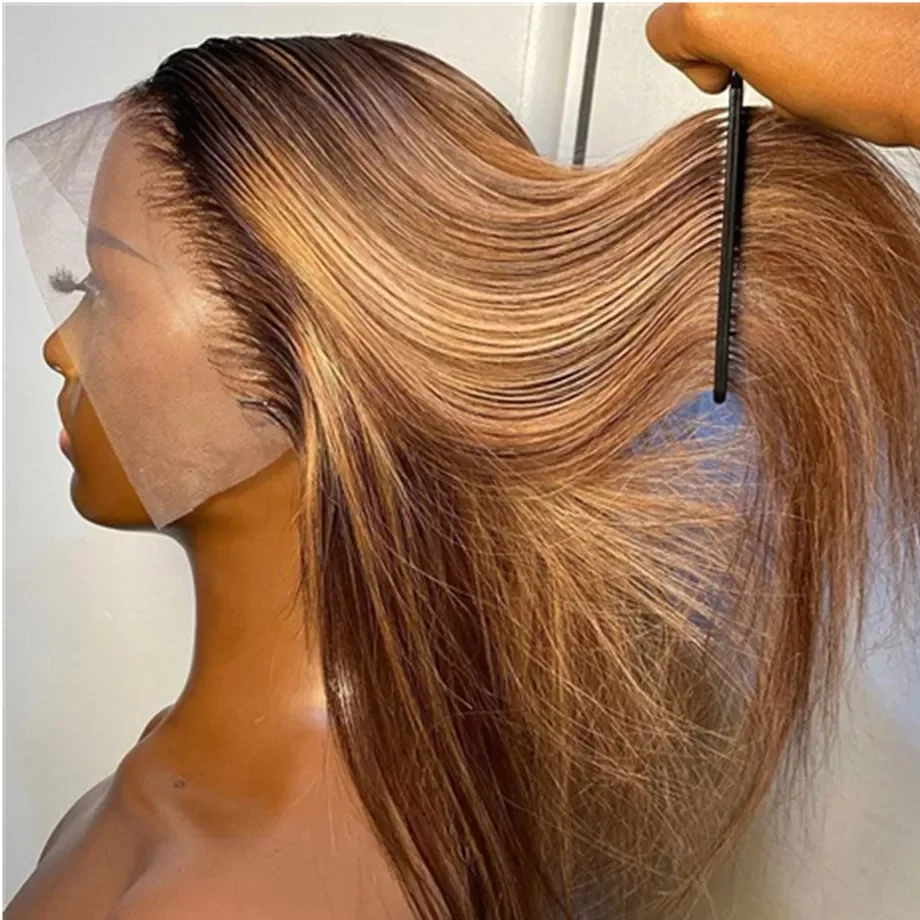 Cheap 4*4 HD Transparent Swiss Lace Front Wigs,Piano Highlight Colored Straight Wigs Human Hair,Raw Brazilian Human Hair Vendors