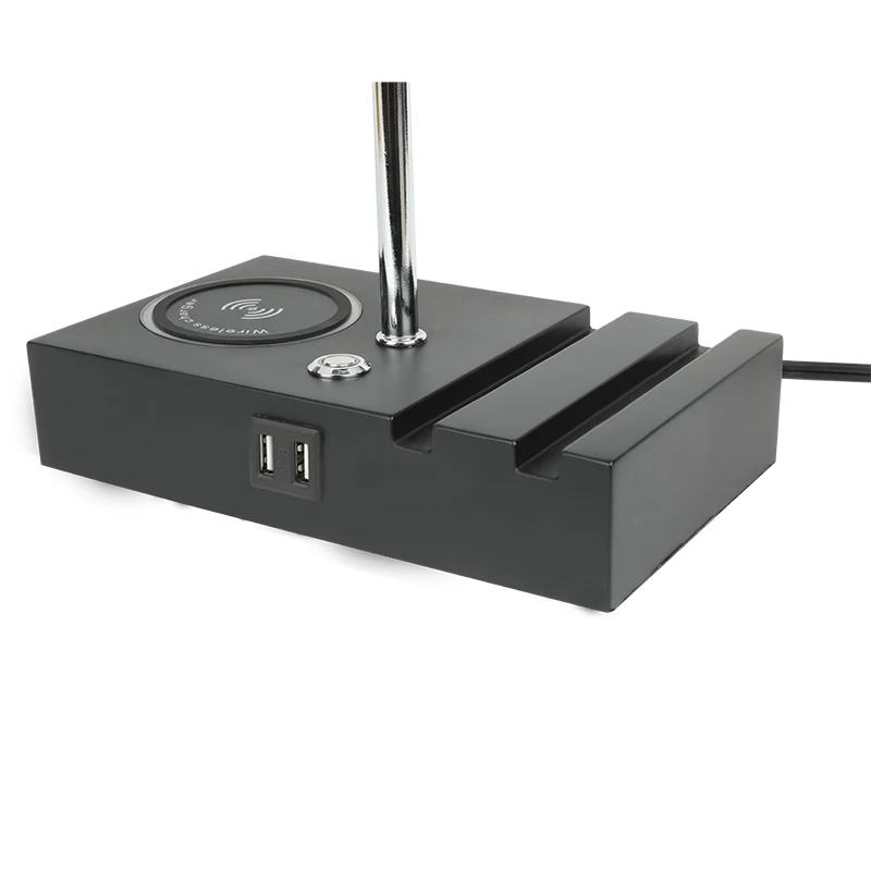 Amazon LED nordic home decor luxury modern bedside wireless charger hotel touch USB smart study table & desk lamps reading