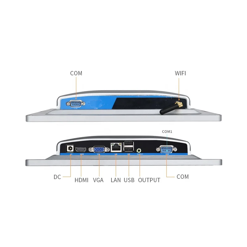 
12inch widescreen IP65 10mm aluminium alloy bezel industrial X86 touch screen laptop computer Panel PC 
