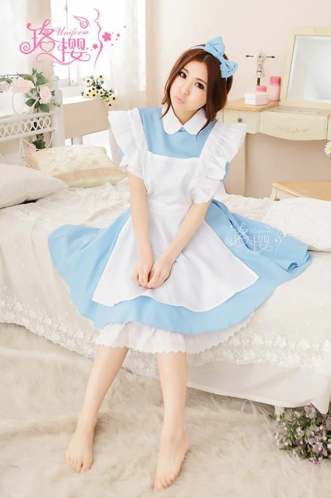 Halloween New Design Kid Alice fancy dress carnival Lolita Apron Maid Cosplay Dress Cosplay Costume