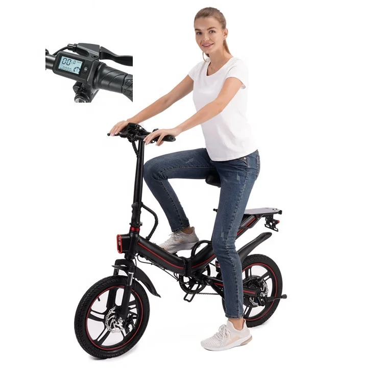 U.S. Warehouse Excider V5 Folding Mountain Electric Bike Full Suspension 14 Inches 500W 48V 15AH Black E-bike