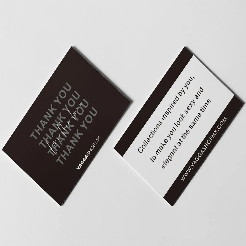 Customized printed business greeting card luxury thank you card custom black postcard