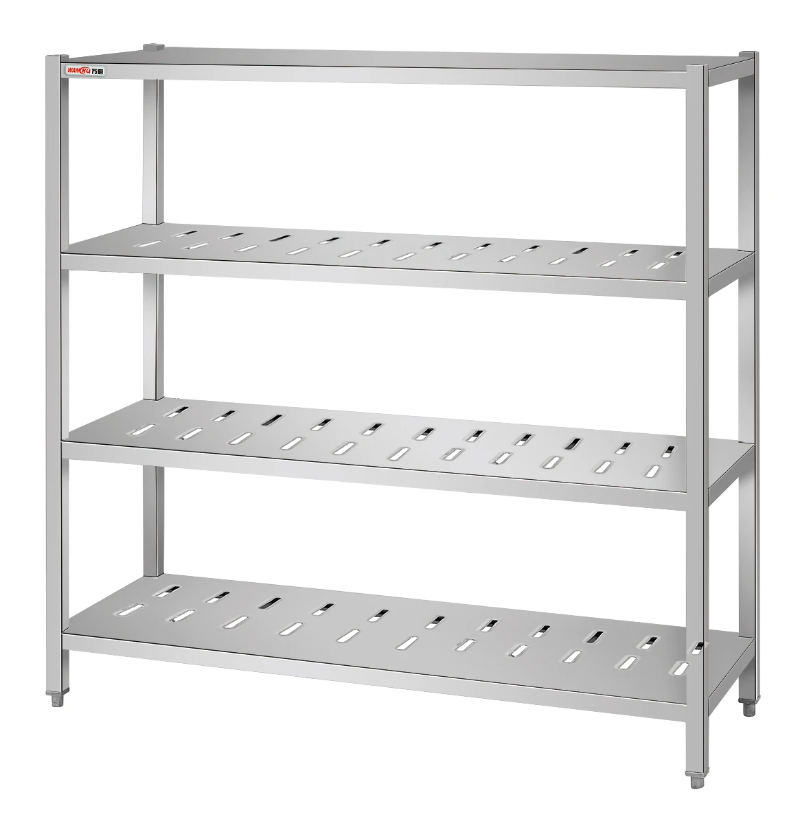 Assembly 4 tiers Stainless Steel Kitchen Utensil Rack/Stainless Steel 4 tiers kitchen storage shelf stand With Round Leg
