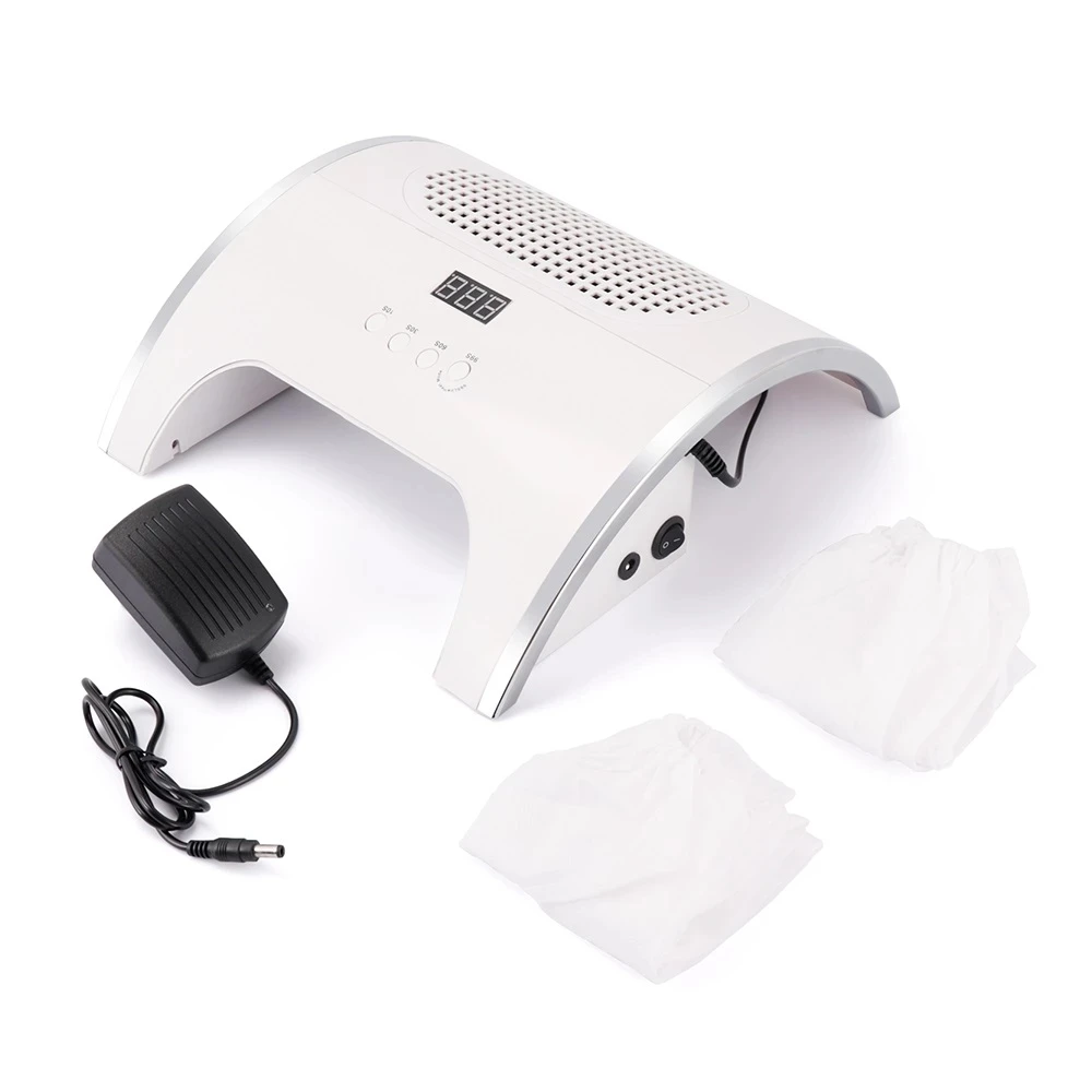 80W 2 in 1 UV LED Nail Lamp Dryer With Dusting Fan Vacuum Cleaner Machine Duster Vacuum Suction Nail Art Tool