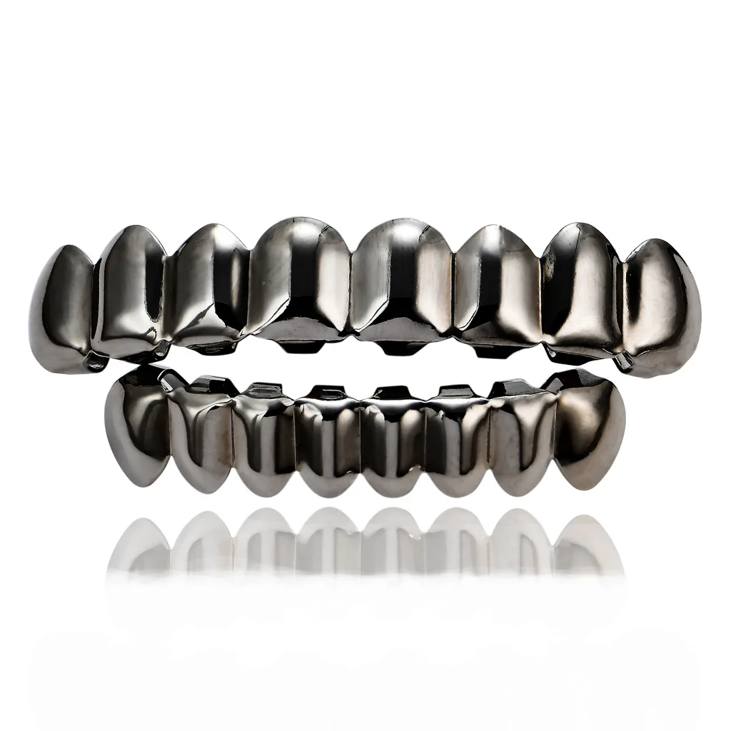 Hiphop 18K Gold Dental Grillz Fashion Light-Up Body Jewelry with Punk Trendy smooth surface Gold&Silver brass Copper Wholesale