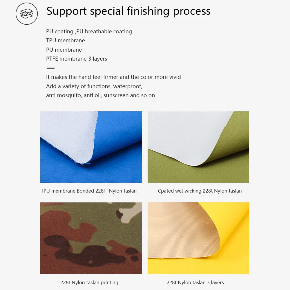 
228 100% nylon taslan waterproof woven textiles coated machine china fabric fabrics for beach shorts Jacket clothing fabric 