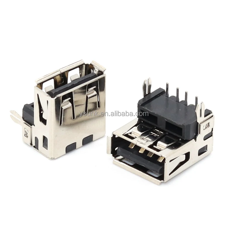 USB connector AF90 degree 10.0 high thickened harpoon feet all copper heightened AF female socket