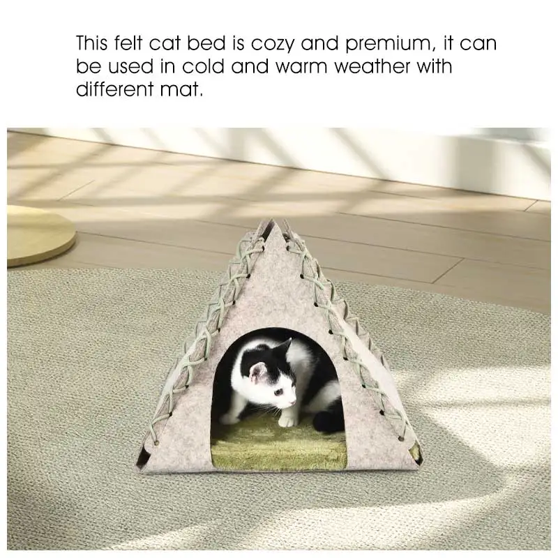 Foldable Wooden Premium Quality Plush Dog Pet Tent Bed Custom Logo Dog Cat Tent Beds