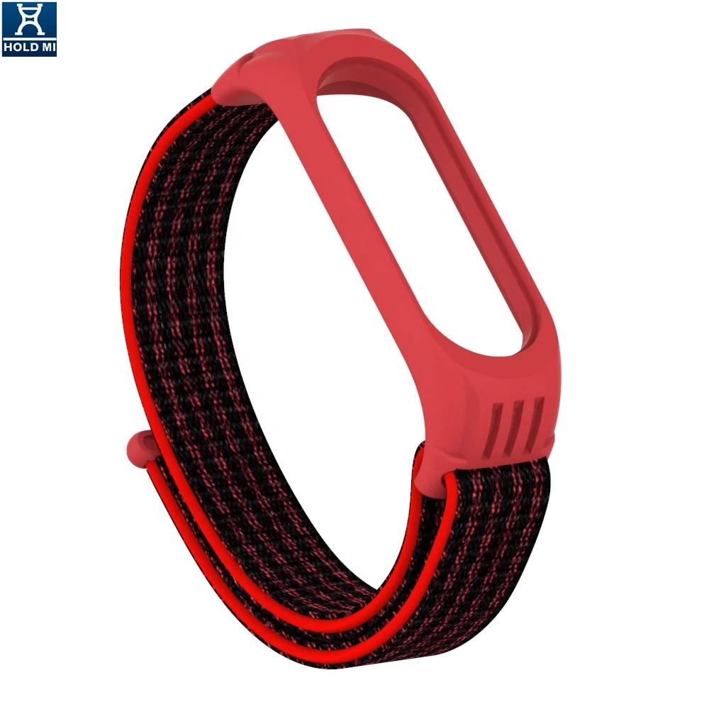 ODM Holdmi 4311 Series Smart Bracelet Color Replacement Nylon Red Black Miband 4 Strap 1 Lot = 1 Bag = 50 Pcs Same Color Strap