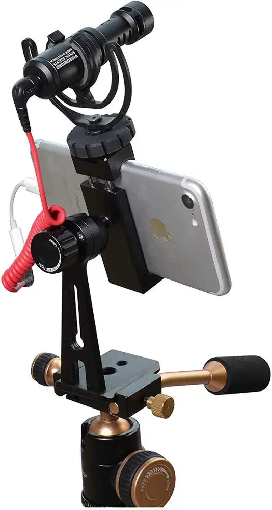 
Phone Holder for Tripod, Metal Cellphone Tripod Adapter 360 Degree Rotation Vertical Video Smartphone Bracket Clip for iPhone X Phone Holder for Tripod, Metal Cellphone Tripod Adapter 360 Degree Rotation Vertical Video Smartphone Bracket Clip for iPhone 