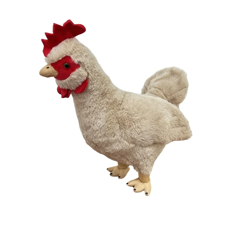 Wholesale Furry Realistic White Chicken Plush Toys Stuffed Animal Gifts for Kids