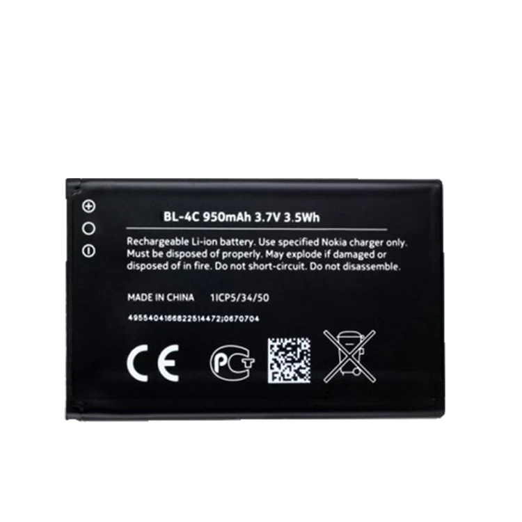Оптовая продажа мобильного телефона Bl-4c 950mah аккумулятор для Nokia 1616 2220 2650 6100 6101
