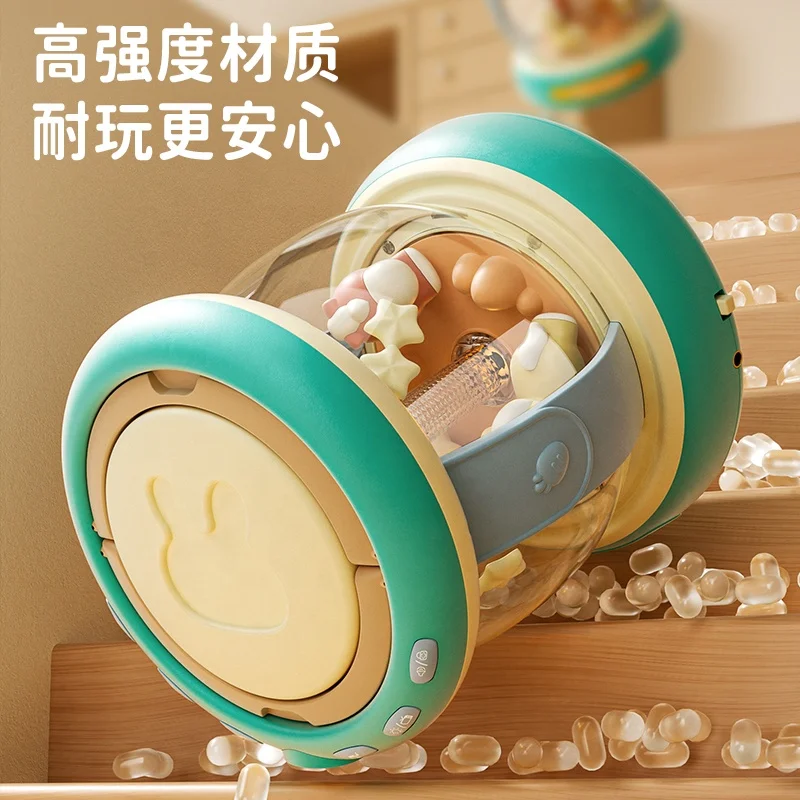 Early Educational Baby LED Projection Musical Drum Toy with Rotating Lights and Sounds Microphone