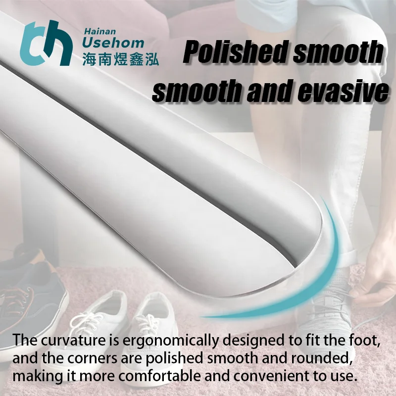 Stainless Steel shoe horn Wooden Shank Shoe horn Wear-resistant Shoe horn For Convenient Slippers