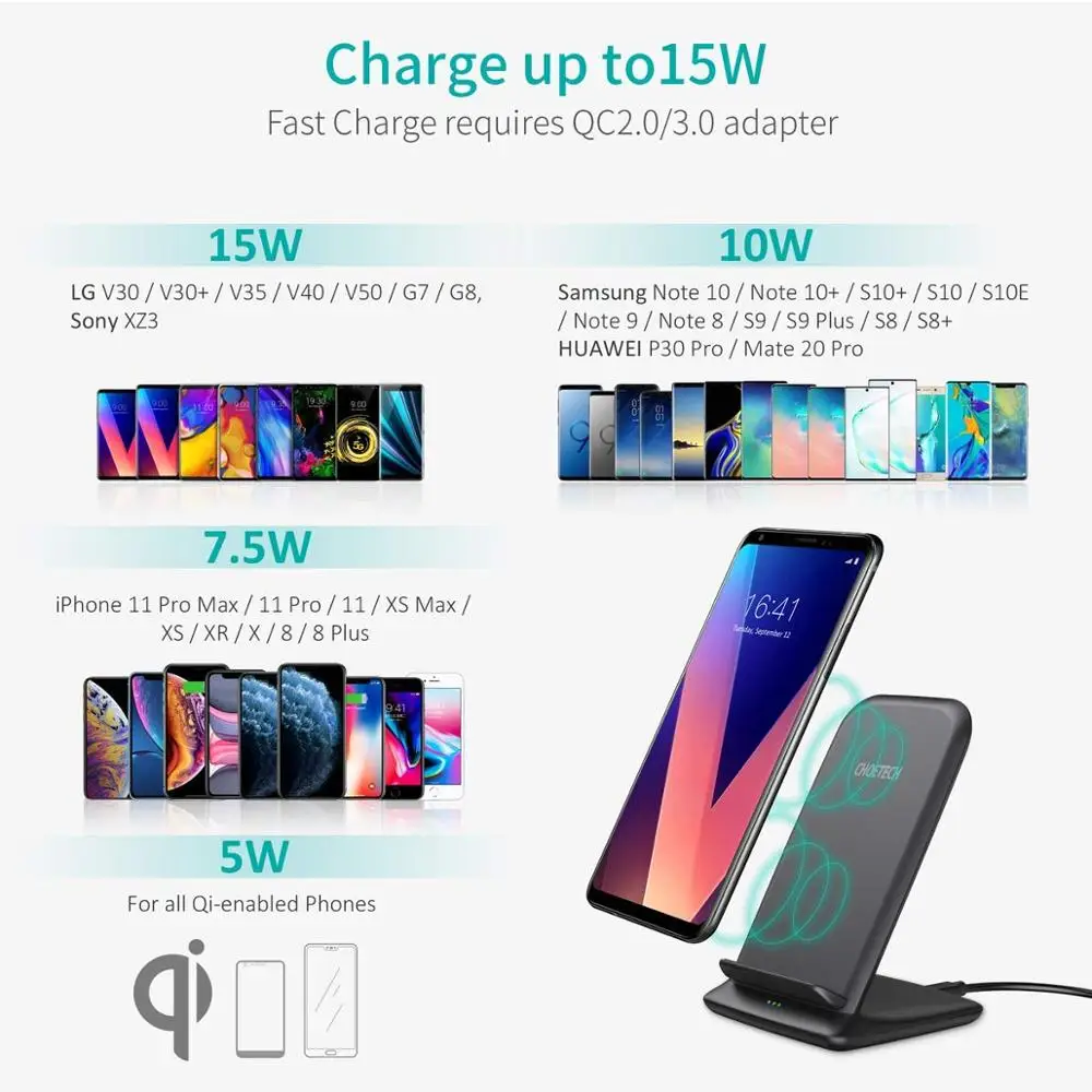 High quality metal multifunctional stand up charging cable, oem fast wireless charging stand
