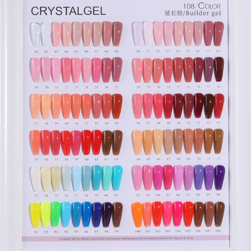Professional Nail Supplies Resin Hema Free Gel Polish 108 Colors Gel For Nail Extension Polygeling Uv Gel Hard Light Color