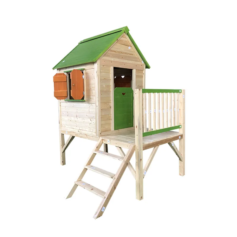 Children Kids Kindergarten Wooden Outdoor Playhouse In Playground