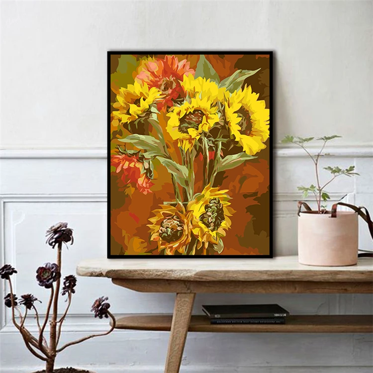 Hot Sale Factory Direct Price Canvas Painting Sunflower Wall Oil Painting