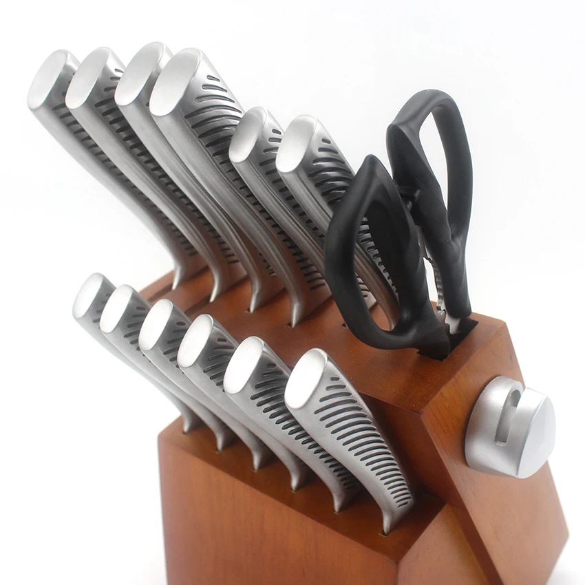 Our Own Manufacturer New Product Printed Logo With Wooden Block Kitchen Chef Knives Set Professional