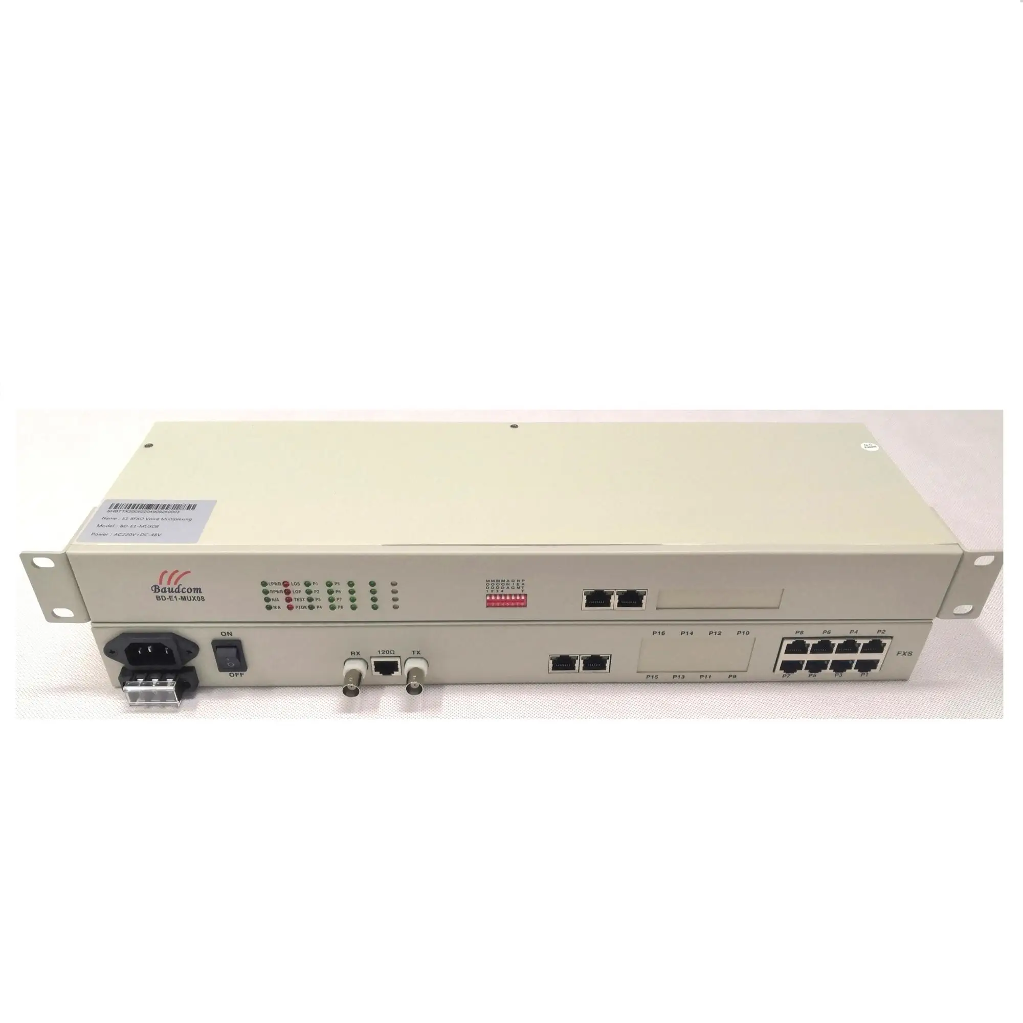 Popular Voice over E1 Converter 8 POTs (FXS/FXO) phone over E1 converter buid-in 4  Ethernet port