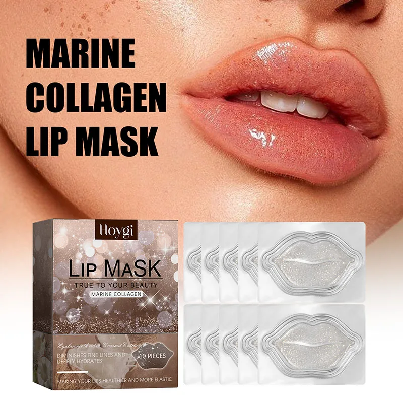 Wholesale Coconut Lip Mask Sheet Moisturizing Repair Plump Red Mouth Crystal Collagen Lip Mask