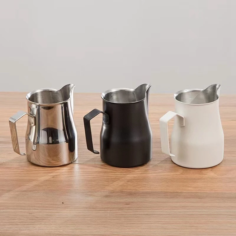 FTS coffee milk pitcher round cheap wholesale milk jug custom sale price steaming competitive price stainless steel milk pitcher