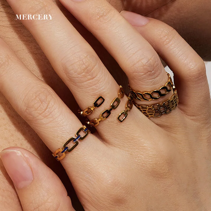  18Ct 750 Массовая продажа Нержавеющая сталь кольца из нержавеющей стали оптом Брендовое ювелирное изделие на заказ Bague Homme 14 позолота 316L