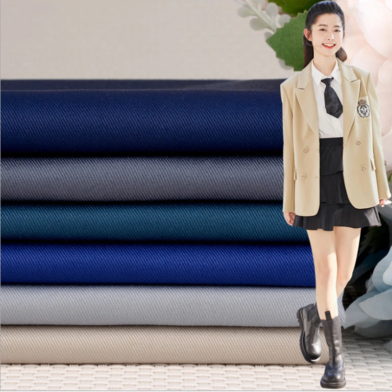 Office Chef Uniform Polyester Fabric Fabric for Workwear T/c 65/35 21*21 100*50 175gsm Cotton Clothes T Shirt Women Woven Plain