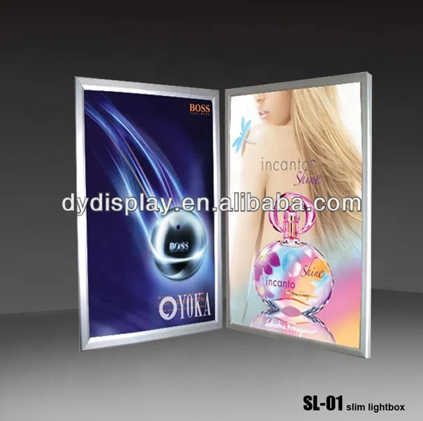 Led slim light boxes picture frame 25/32mm profile advertising light box