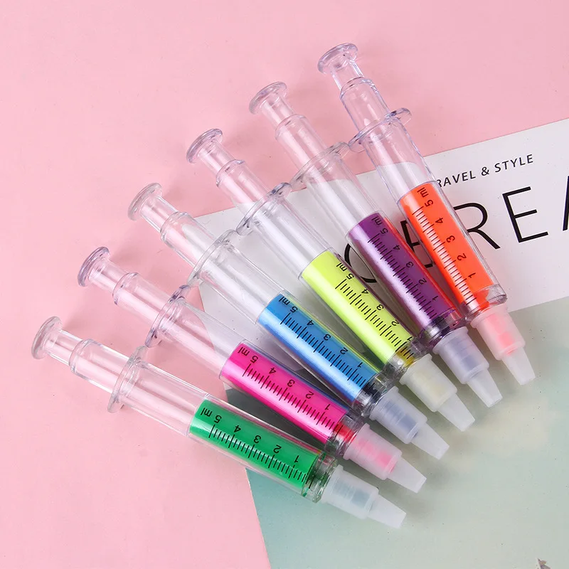 Novelty Syringe shape highlighter needle tube shape highlighter Doodle marker