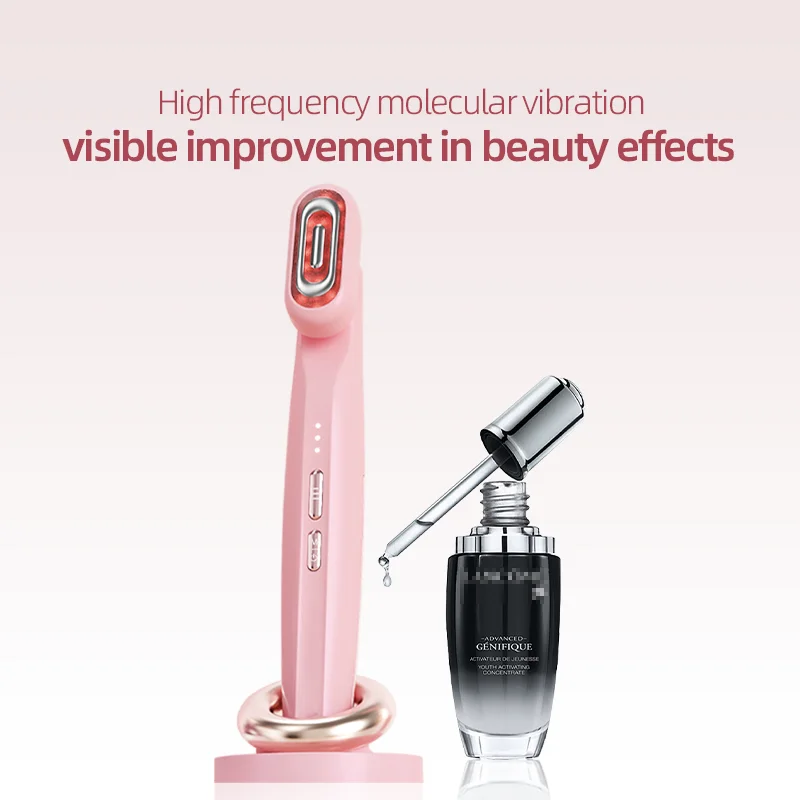 360 Degree Rotation Head Led Facial Light Therapy 3 Colors Eye Beauty Wand Face Massager For Skincare & Blue Rejuvenation Tool