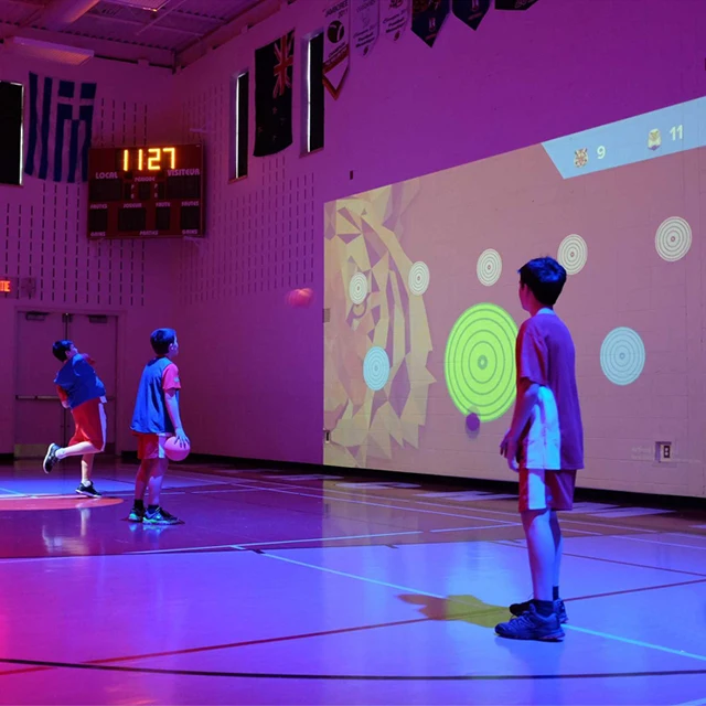 Playground interactive ball target wall game, indoor interactive smash wall projection system