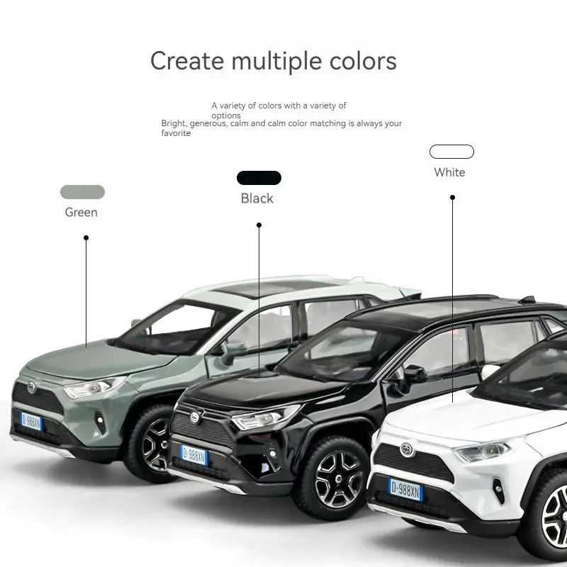 1:32 литая из сплава звук и свет оттягивание Toyota RAV4 под давлением модель игрушечного автомобиля для коллекции подарок детей