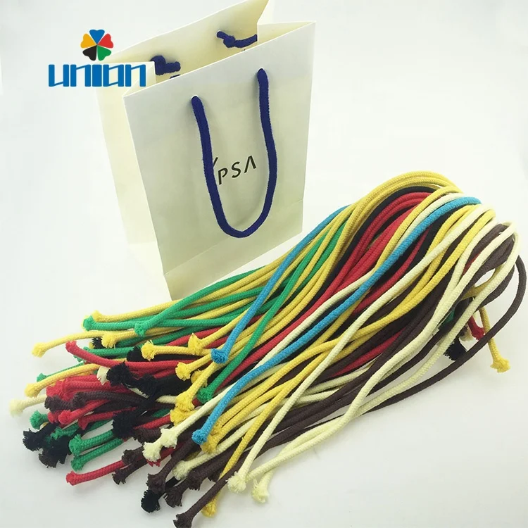 
High quality double braided cotton rope used for paper bag handle 