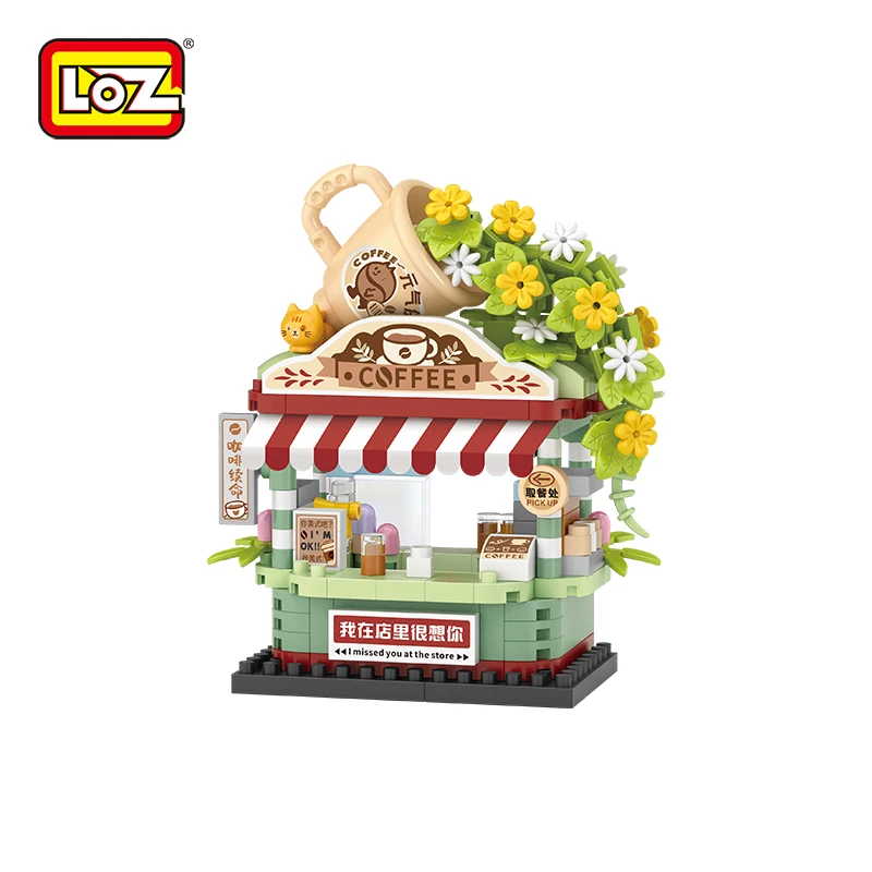 LOZ 8852  Building Blocks Micro particle street view coffee shop 290pcs mini building blocks