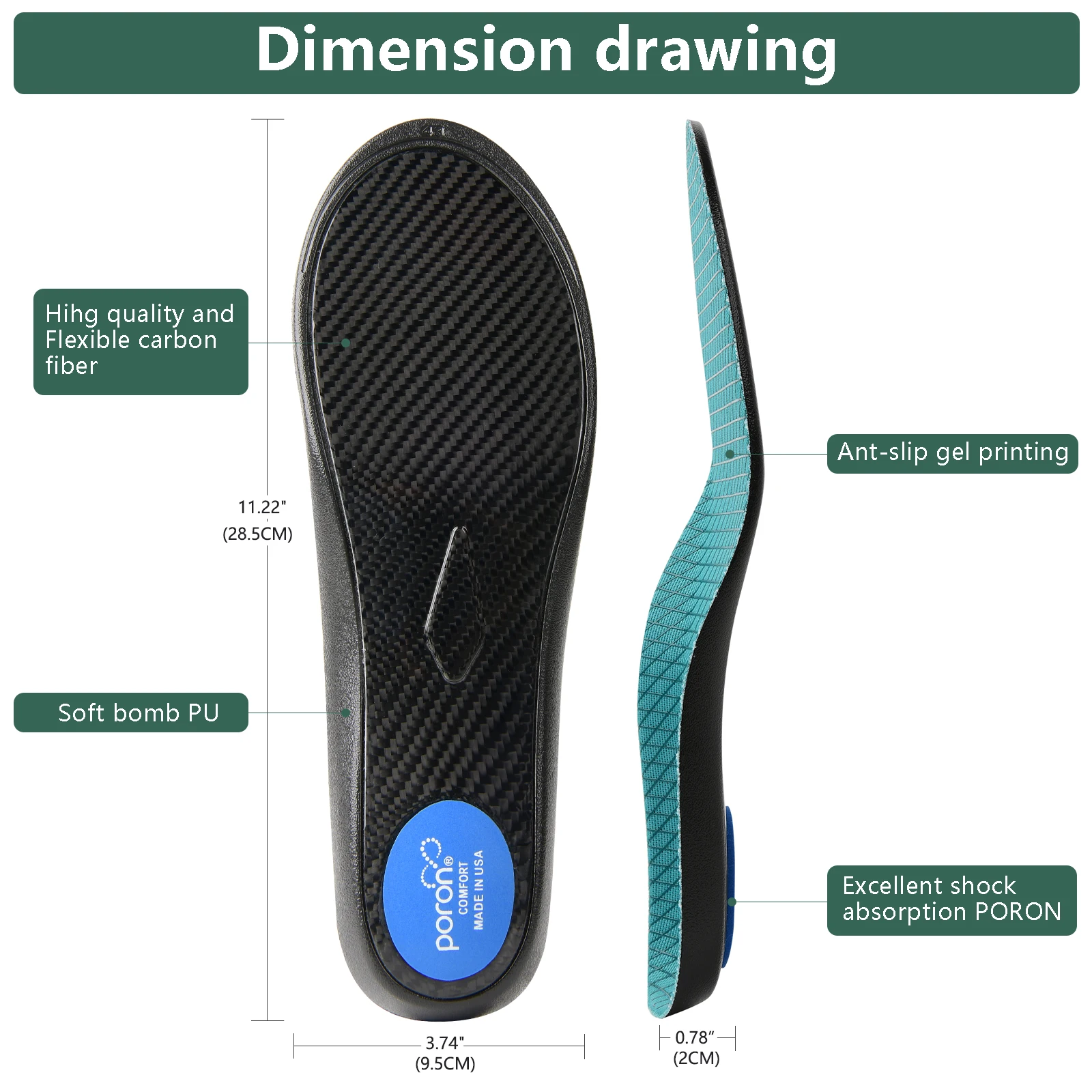 Customized Carbon Fiber Shoes Parts High Stiffness Carbon Fiber Insoles Flatfoot Orthopedic Orthotic Arch Support Vktry Insole