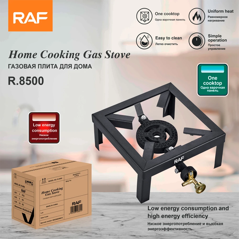 RAF Single Burner Iron Camping Stove Black Outdoor Gas Stove for Barbecue Grilling Stand Cooker