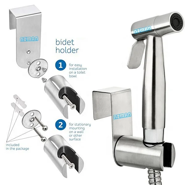 NZMAN Premium Quality Diaper sprayer, Bidet toilet sprayer,Shattaf Hand Held Bidet Sprayer with PET braided EPDM anti-burst hose