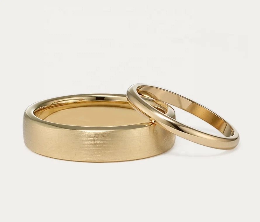 4 грамма Желтое золото ювелирные изделия пара кольцо 14k сплошное