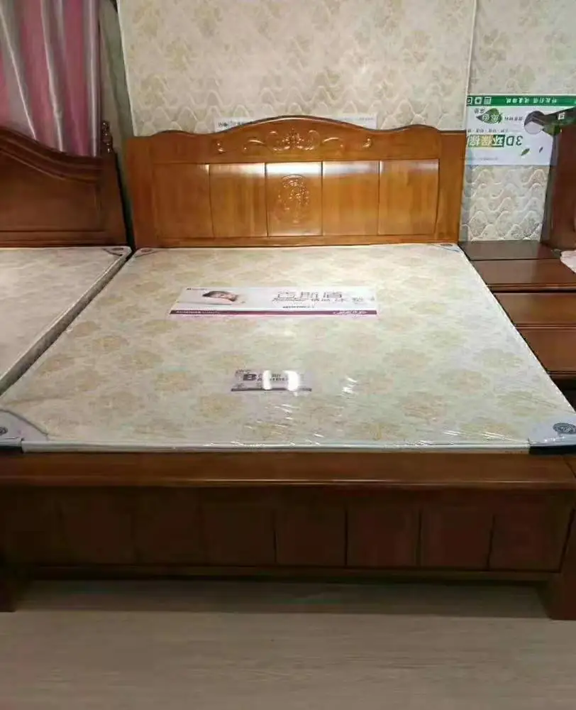modern solid wood oak bed Fashion Carved 1.8 m bed  bedroom furniture jiale