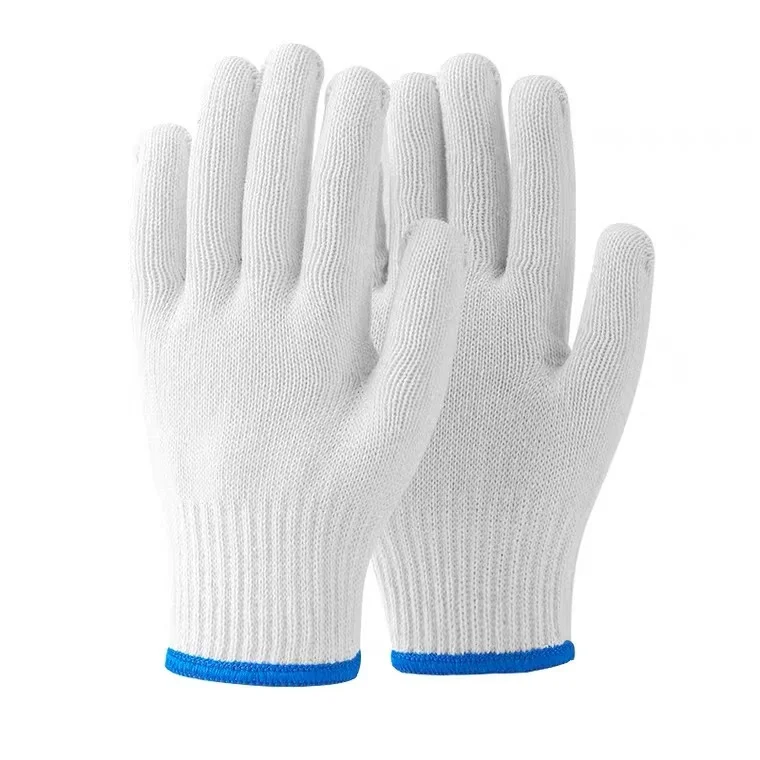 High Quality Cheap Labor Protection Gardening Durable Safety Work White Knitted Cotton Gloves  Working Gloves