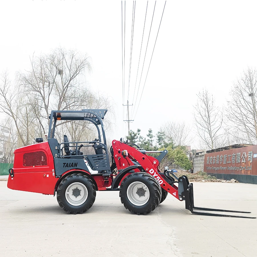 Taian Front End Wheel Loader DY50 Hydrostatic 4Wd Articulated Mini Wheel Loader